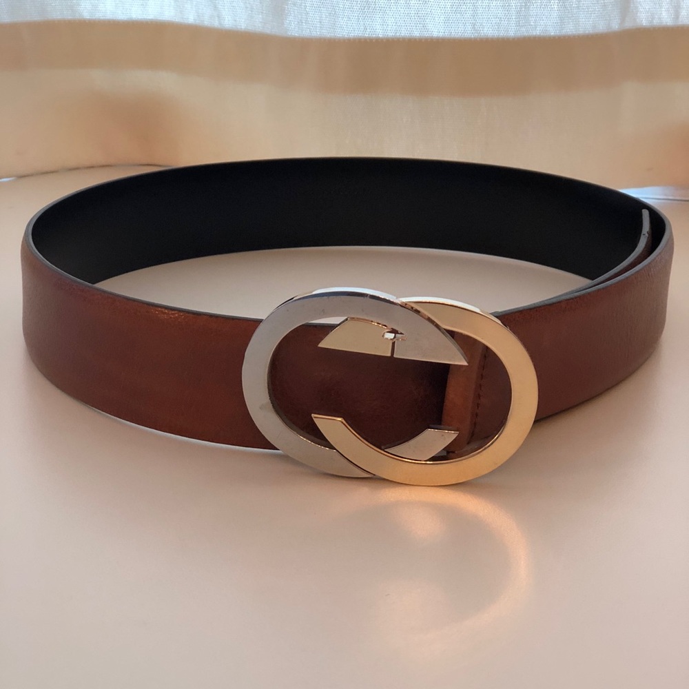 VINTAGE Never Worn Gucci Belt Gold & Silver Buckle